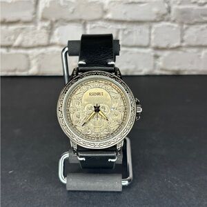KSENRUI Black and Gold Watch